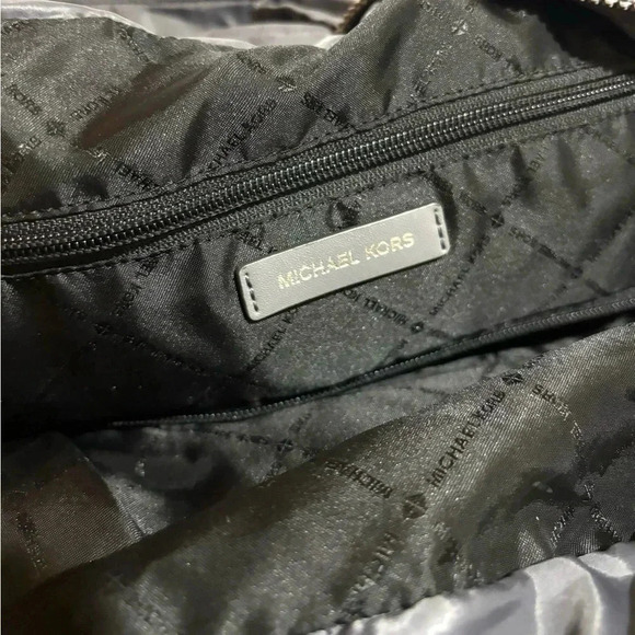 Michael kors Rae large heather gray nylon quilted  drawstring tote bag - Picture 7 of 14